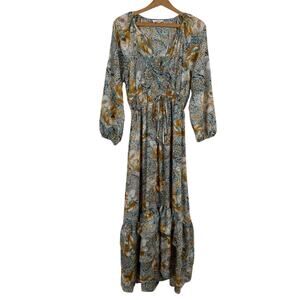 Chaudry Maxi Dress Women Small Cottagecore Tiered Boho Western Cowgirl Indie